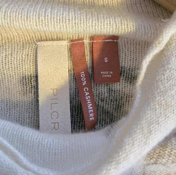 Anthropologie Pilcro The Alani Mock Neck Dog Novelty Printed Cashmere Sweater S - Picture 8 of 8